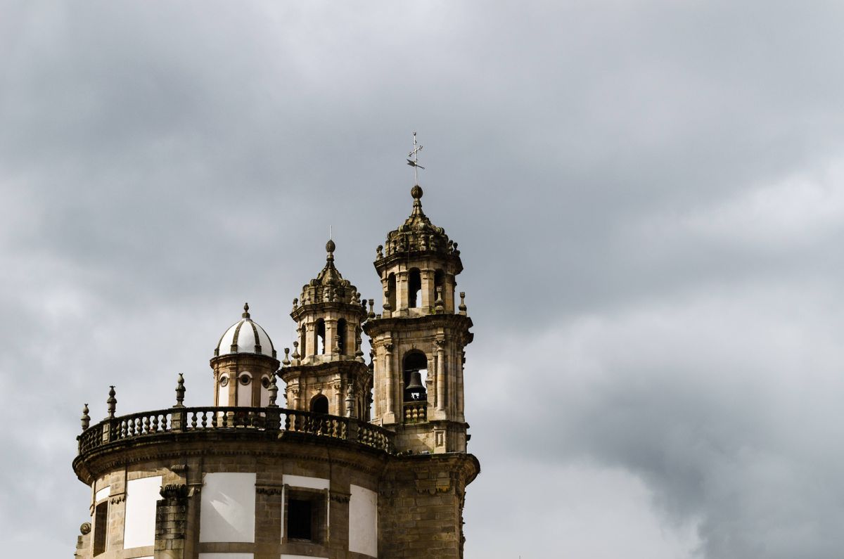 The domed towers of the Peregrina chapel in Pontevedra