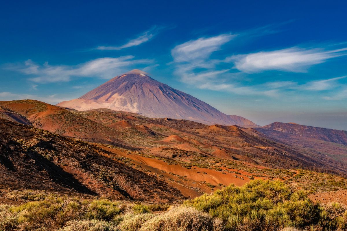 Mount Teide rising above the volcanic landscape of Teide National Park